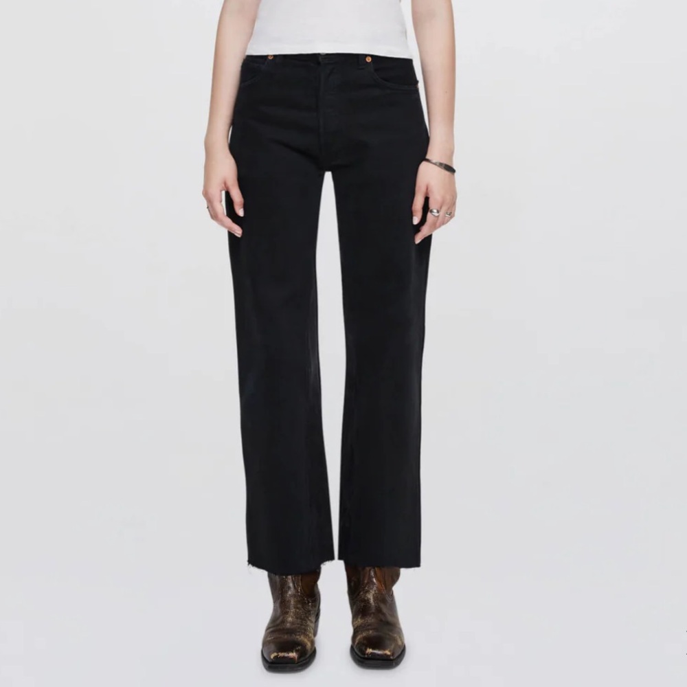 Re/Done Black Wide-Leg Jeans 27